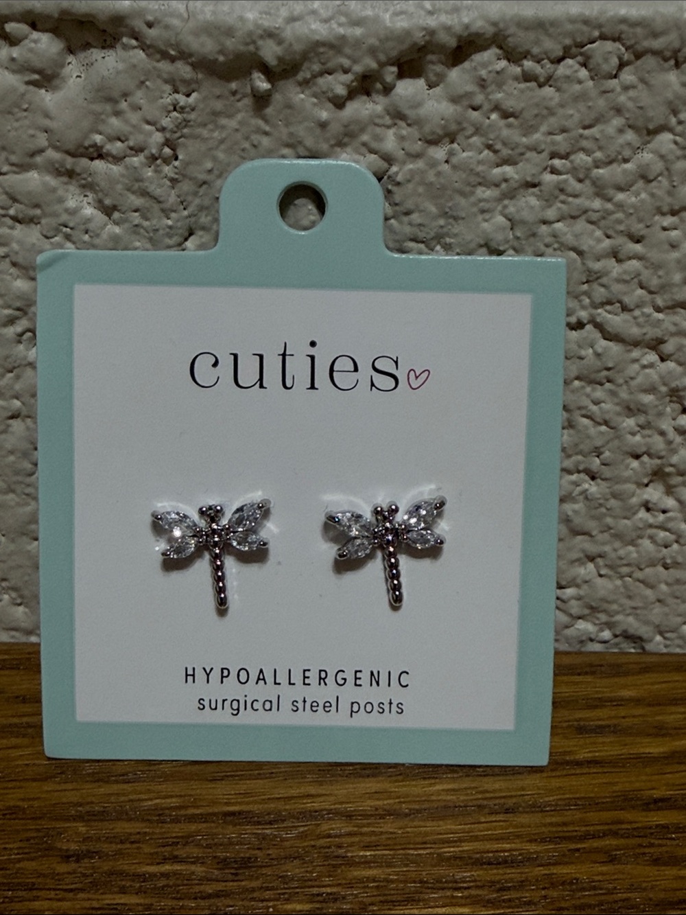 Cuties Silver Dragonfly Stud Earrings for Kids - Hypoallergenic